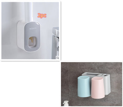 Wall Mounted Automatic Toothpaste Holder Bathroom Accessories Set Dispenser - HJG