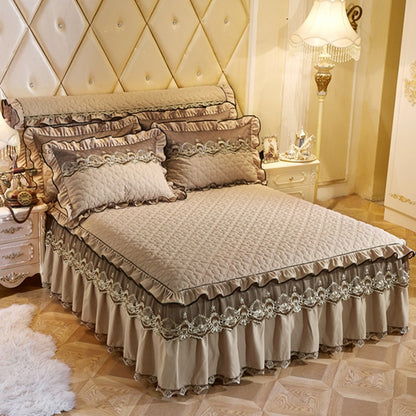 Quilted Lace Bed Skirt Thickened Plus Cotton Bedspread Single Piece Simmons Bed Cover Bed Circumference 1.8m Bed