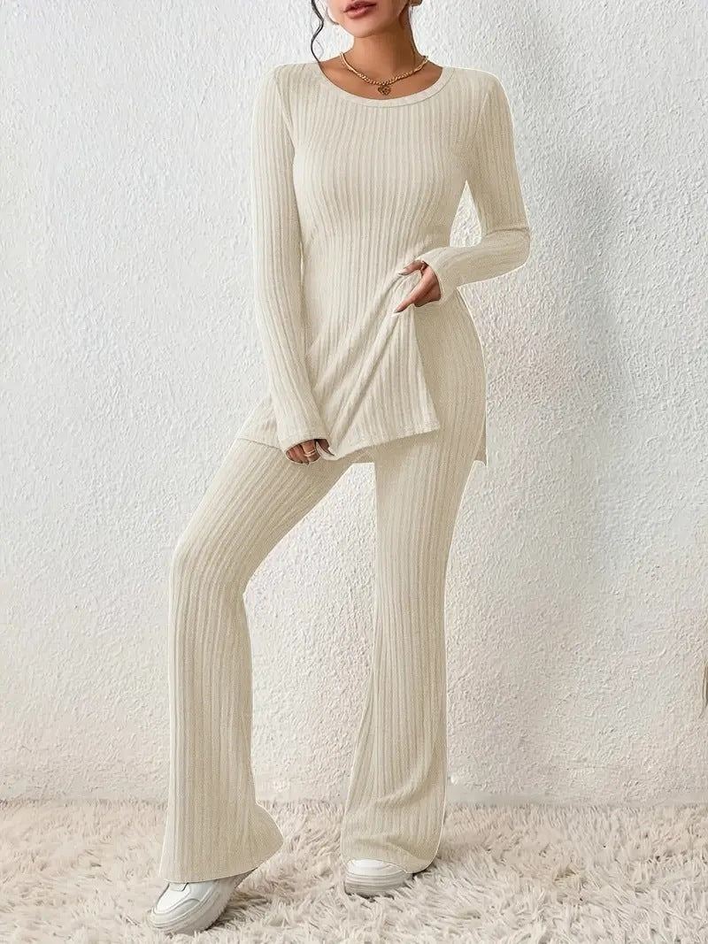 Polyester Women's Clothing Solid Color Casual Slim New Fashion Women Elegant Outfit