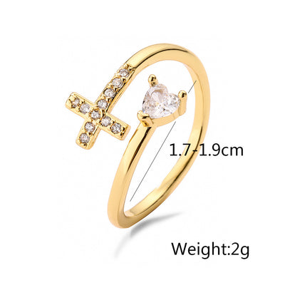 New Fashion Clear Shiny CZ Zircon Cross Evil Eye Rings For Women Girl Finger Accessories Party Jewelry Gift