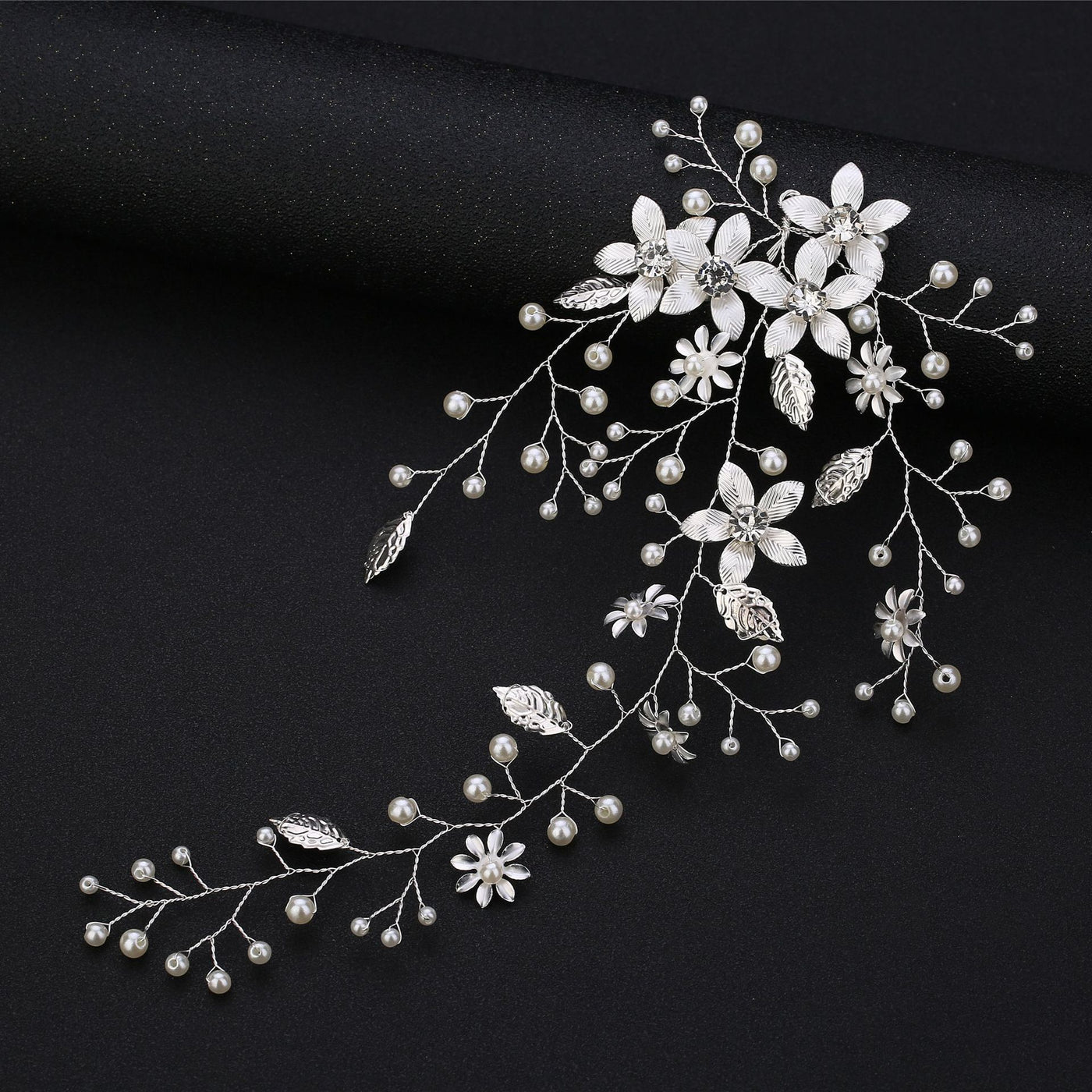 Golden Leaf Flower Hair Band Wedding Dress Accessories - HJG