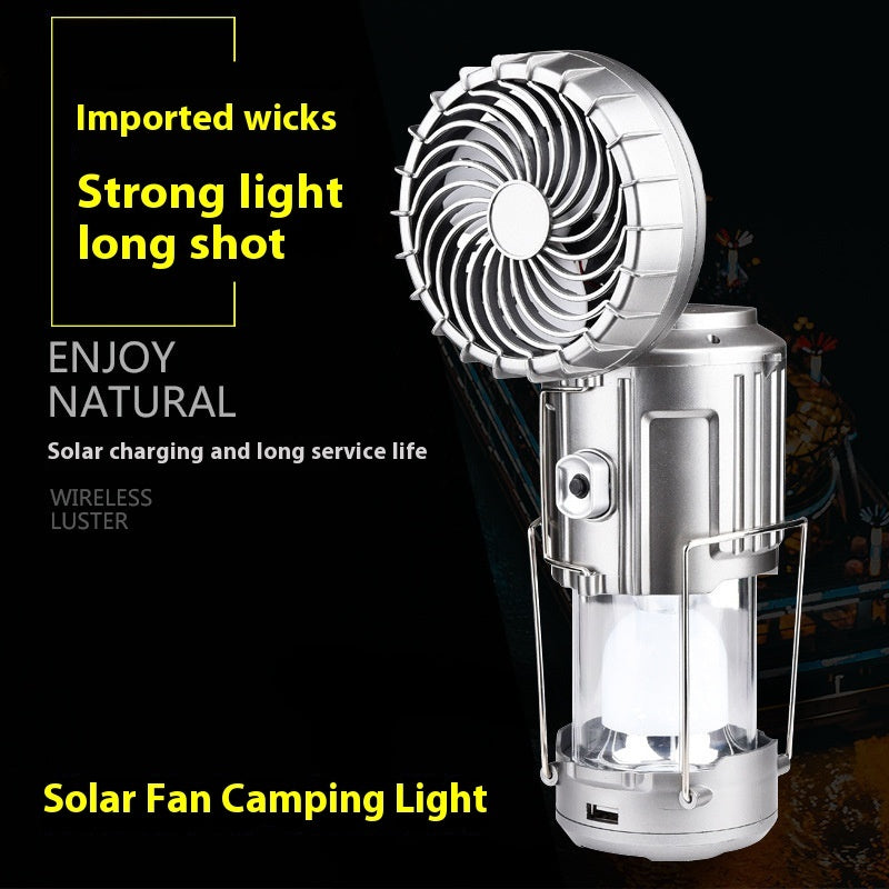 Outdoor Camping Lantern Barn Lantern Fan Solar USB Charging Lighting Backup