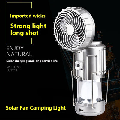 Outdoor Camping Lantern Barn Lantern Fan Solar USB Charging Lighting Backup