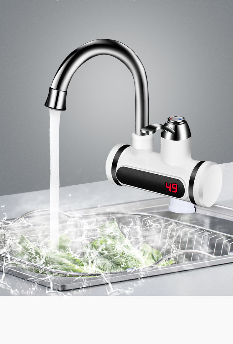 Kitchen Electric Water Tap  Water Heater Temperature Display Cold Heating Faucet Hot Water Faucet Heater - HJG