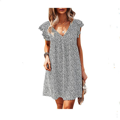 Loose Women's Dresses V-neck Sexy Skirts Amazon Summer New Products