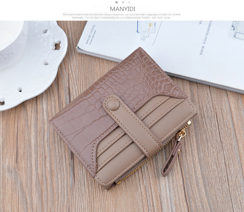 Fashion Zipper Hasp Leather Wallet Card Holder