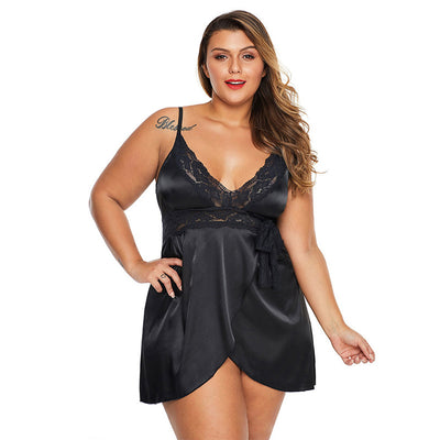 Plus Size Sexy Lingerie Homewear Women's Lace Lace Pajamas For Fat Girls