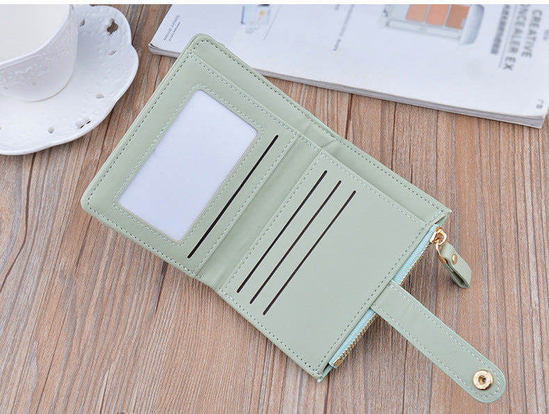 Fashion Zipper Hasp Leather Wallet Card Holder