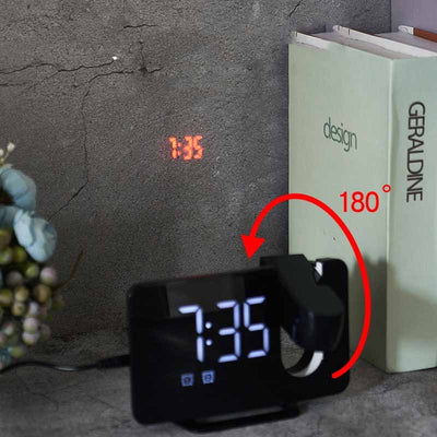 LED Display Electronic Clock Curved Alarm Clock