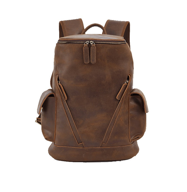 Men's Leisure Travel Large Capacity First Layer Leather Backpackage