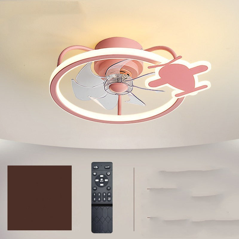 Nordic Simple Household Electric Fan Chandelier Childrens Fan Lamp Bedroom Ceiling Fan Lamp