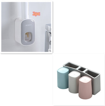 Wall Mounted Automatic Toothpaste Holder Bathroom Accessories Set Dispenser - HJG