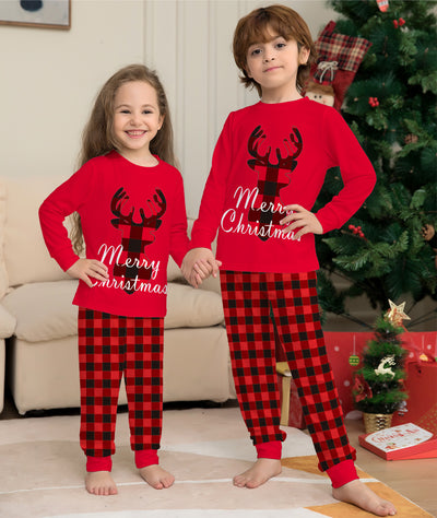 Christmas Family Matching Pajamas Set Christmas Holiday PJs Elk Top Pants Set Pajamas For Family Mom Dad Kids Baby