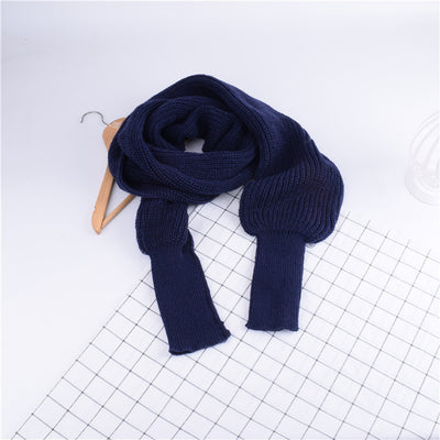 Autumn And Winter Women's Knitted Wool Scarf Shawl With Sleeves