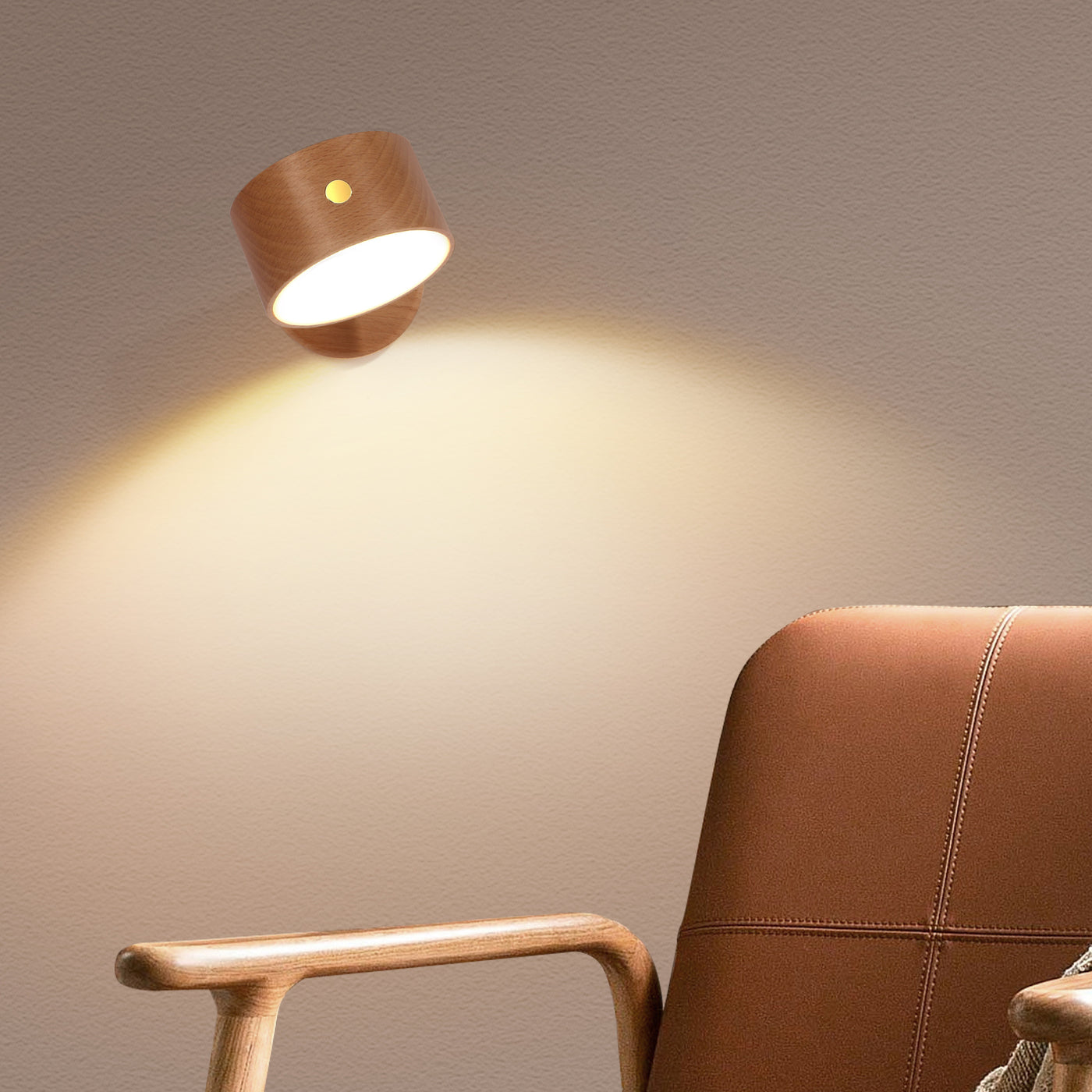 Simple Wooden Bedside Lamp In Bedroom