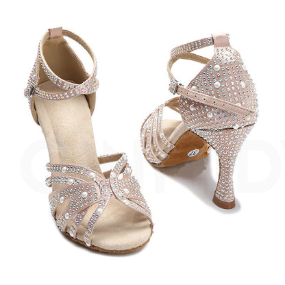 Diamond Latin Dance Shoes Women's Indoor Soft Bottom
