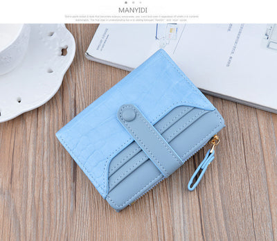 Fashion Zipper Hasp Leather Wallet Card Holder