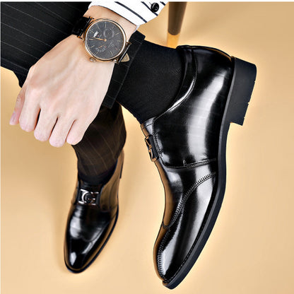 Mens Fashionable And Versatile Casual Business Leather Shoes - HJG