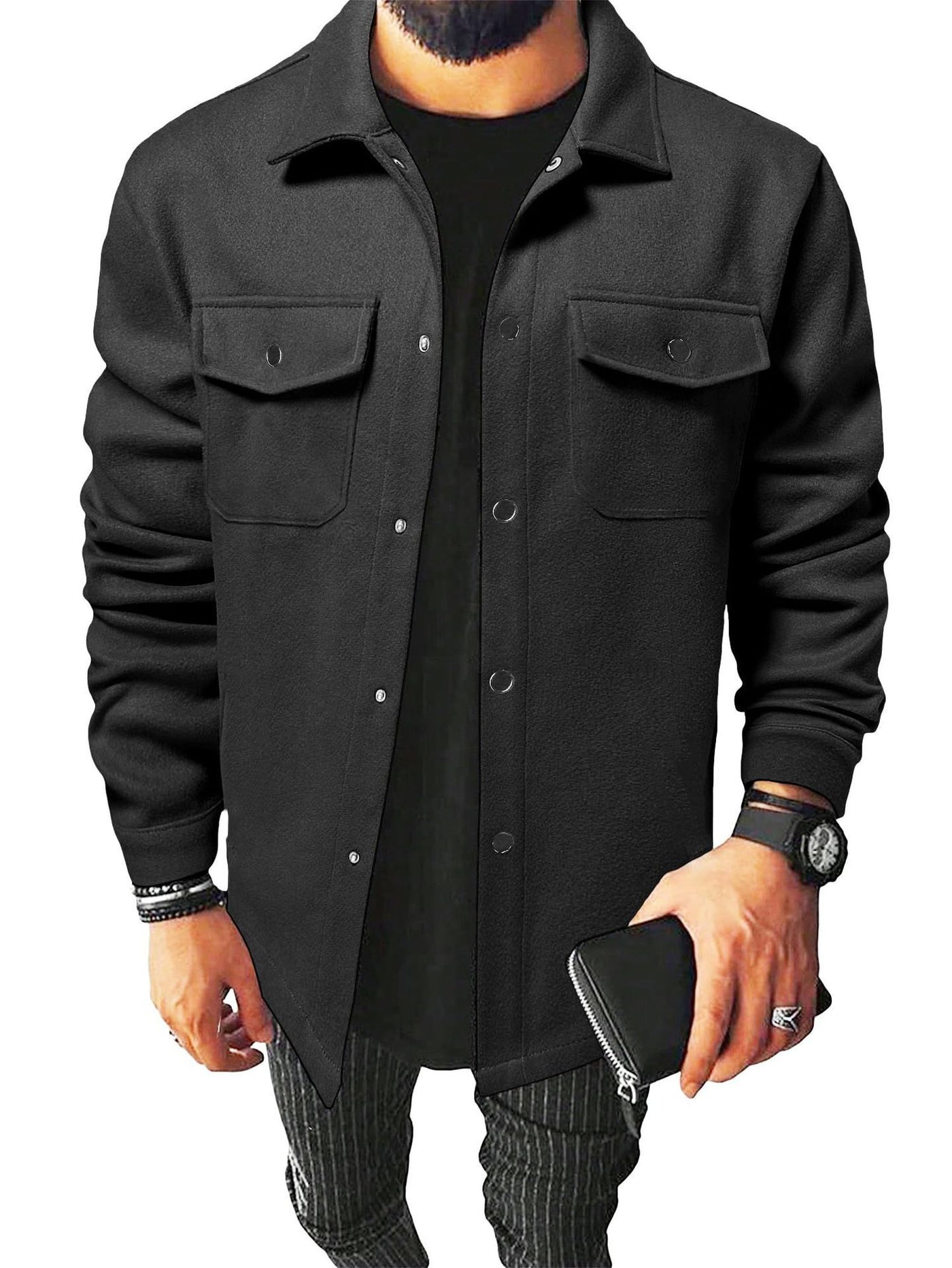 Autumn And Winter European And American Style Men's Clothing Youth Casual Men's Shirts Brushed