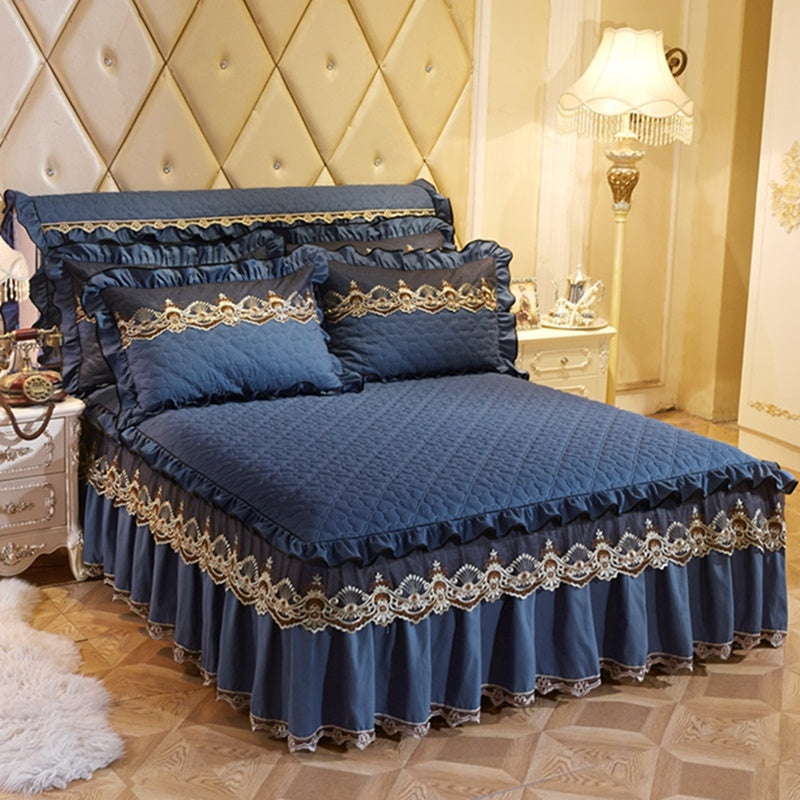 Quilted Lace Bed Skirt Thickened Plus Cotton Bedspread Single Piece Simmons Bed Cover Bed Circumference 1.8m Bed