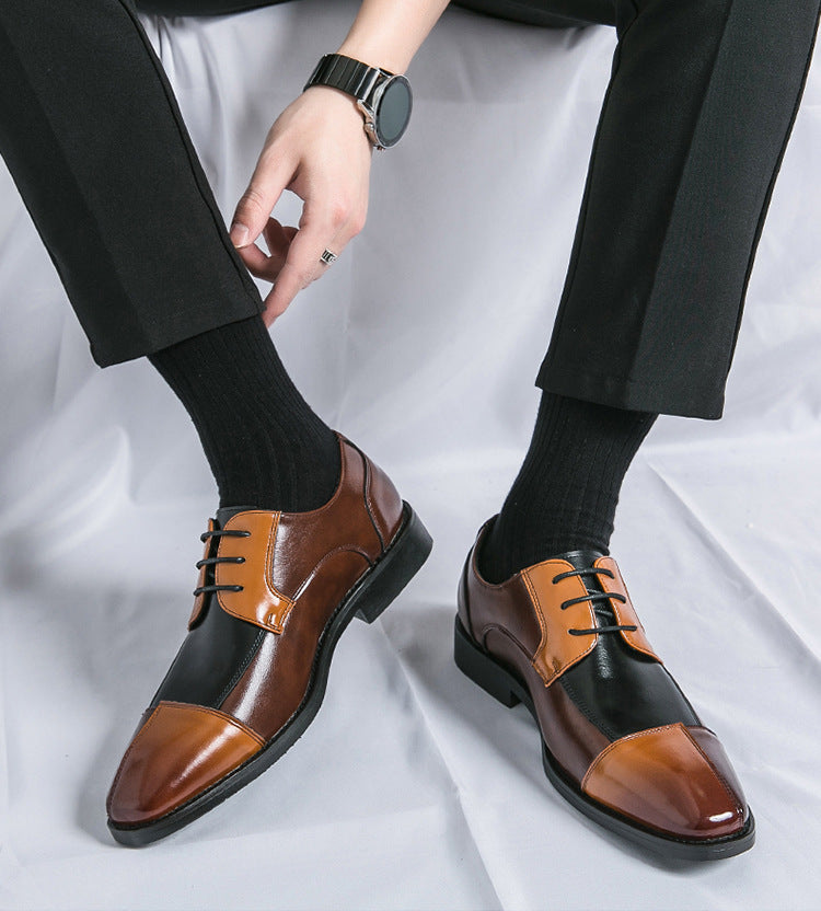 Business Formal Wear Casual Square Toe Large Size Leather Shoes - HJG