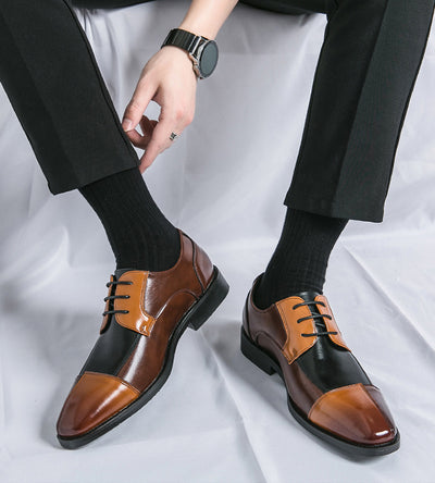 Business Formal Wear Casual Square Toe Large Size Leather Shoes - HJG